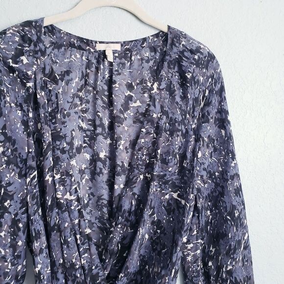 Joie Vivette Abstract Blue Silk Wrap Blouse - Picture 4 of 7